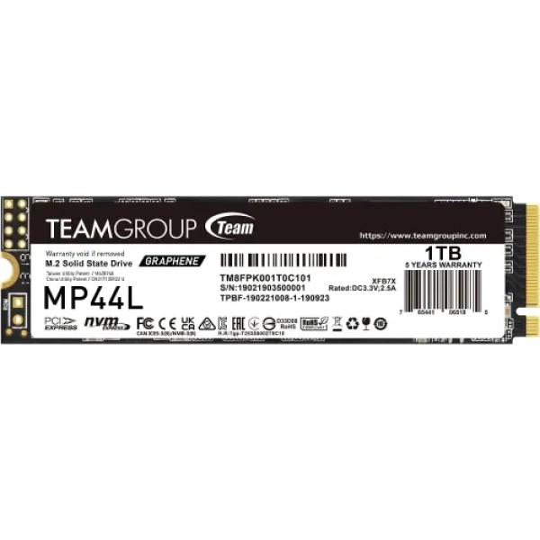 TEAM MP44L 1TB M.2 2280 PCIe Gen4x4 NVMe SSD